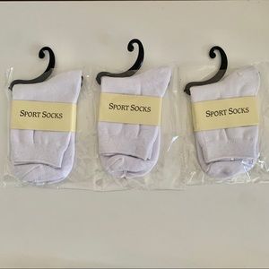 White Mid-Crew Sport Socks bundle of 3